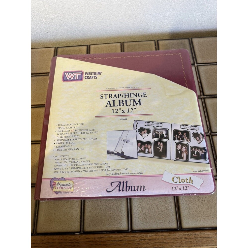 Westrim Crafts 12x12 Strap-Hinge Cloth Photo Scrapbook Albums Burgundy New